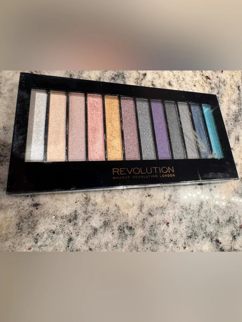 Revolution Shimmer Eyeshadow Palette — Pink, Gold, Purple, Blue, Silver